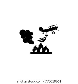 illustration of rescue firefighting plane in the air icon. Fireman element icon. Premium quality graphic design. Signs, outline symbols collection icon for websites on white background