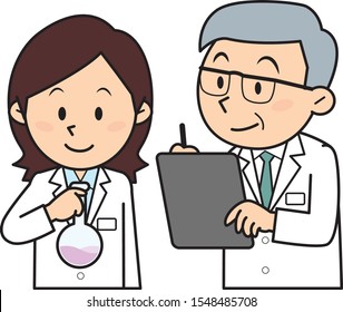 Illustration of researchers conducting experiments