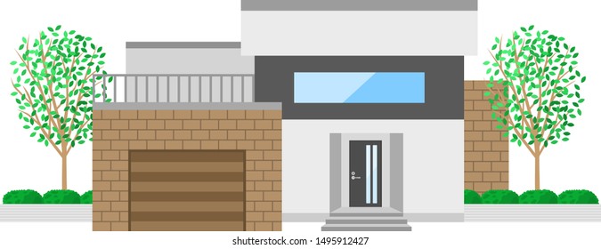 
Illustration of a residence. 
House illustration.