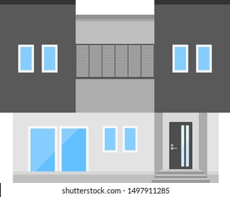 Illustration of a residence. 
House illustration.