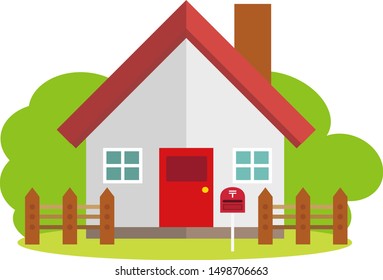 Illustration of a residence. House illustration.
