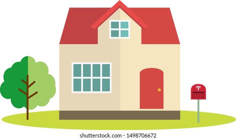 Illustration of a residence. House illustration.