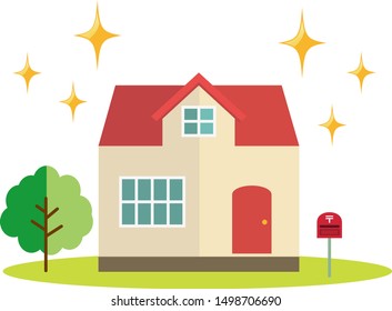 Illustration of a residence. House illustration.