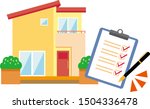 Illustration of a residence. House illustration.Binder and pen.
House assessment.
