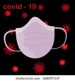 
illustration of respiratory protective mask. illustration Prevention of the spread of the covid-19 virus.