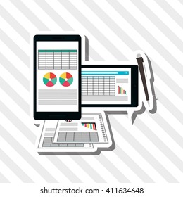 Illustration of responsive web and infographic, editable vector