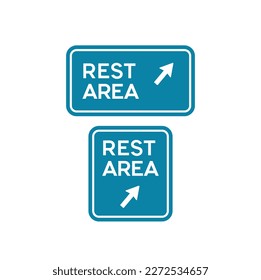 illustration of rest area, rest area road sign, vector art.