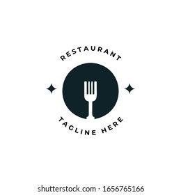 Illustration für das Restaurant-Logo kann auf Cafés, Kantinen, Märkte angewendet werden.
