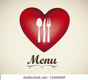 illustration of restaurant menu with cutlery, vector illustration