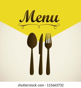 illustration of restaurant menu with cutlery, vector illustration