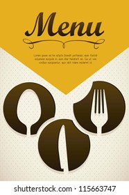 illustration of restaurant menu with cutlery, vector illustration