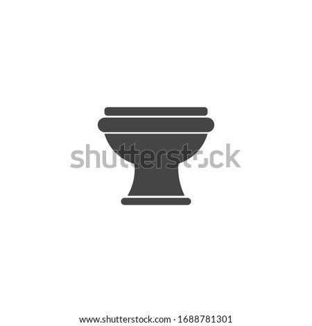Illustration Restroom Vector Icon Black and White Design