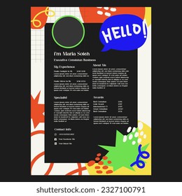 Illustration Resume Design Template For Business