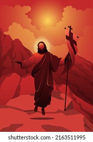 An illustration of Resurrected jesus christ. Biblical Series