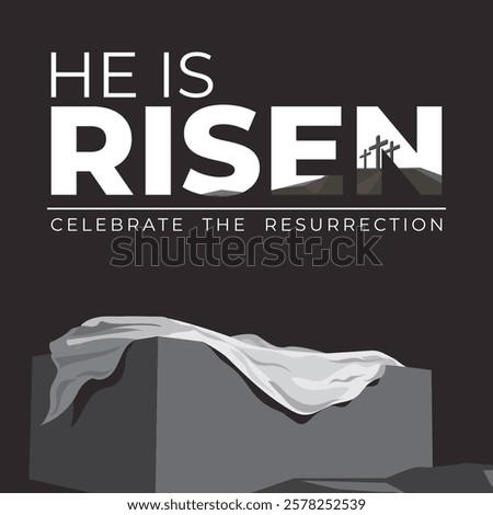 Illustration of the Resurrection of Christ. An empty tomb.