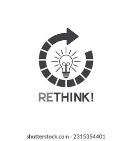 illustration of rethink, rethink icon, vector art.