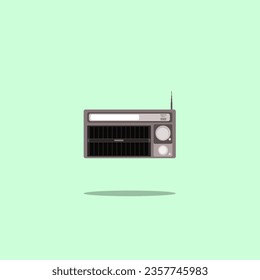Illustration of a retro audio cassette player in flat design style.