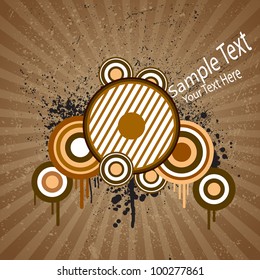 illustration of retro background with abstract circular shape