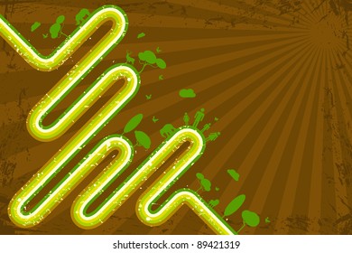 ilustración de fondo retro con entorno verde