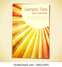 illustration of retro banner with sun burst effect