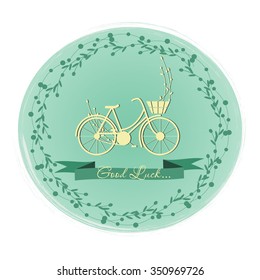 Illustration of a retro bike and an inscription .