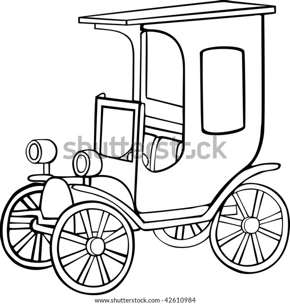 Illustration of the retro
car