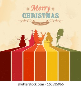 illustration of Retro Christmas Background in paper style