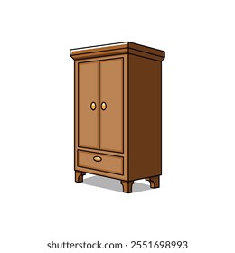 La ilustración del armario retro