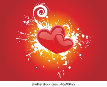 illustration, retro design heart with grunge elements