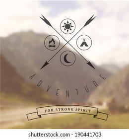 Illustration with retro elements and background