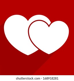illustration of retro flat style hearts, eps10