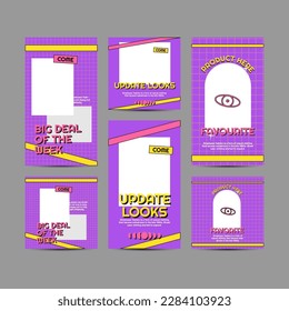 Illustration of Retro Groovy for Digital Marketing Social Media Post Templates