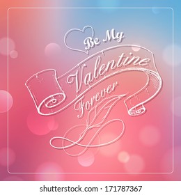 illustration of retro Happy Valentines Typography Background