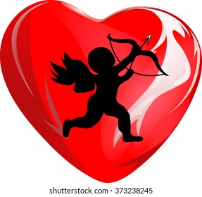 illustration of retro love background for happy valentines day a heart