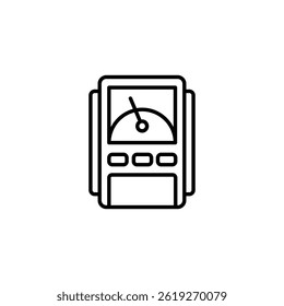 Illustration of a retro measuring device with a needle pointer display