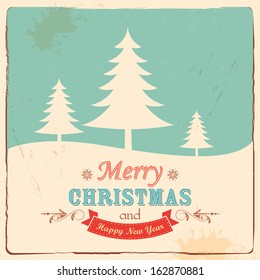 illustration of Retro Merry Christmas Background