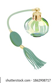 Ilustración del frasco retro de perfume. 
