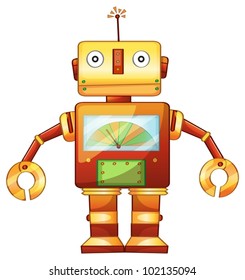 Illustration of a retro robot