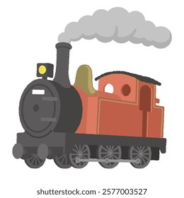 Illustration of retro steam locomotive