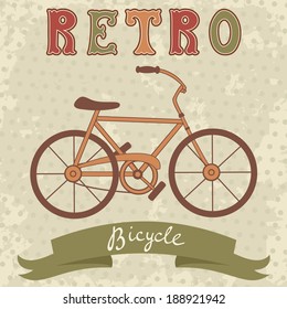 Illustration of retro style bicycle