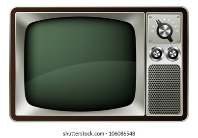 Illustration of a retro style old fashioned television