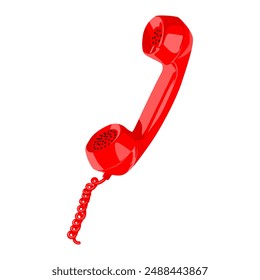 Illustration of retro telephones. Old wire phones for call, antique dial telephone with handset on cord, vintage office radio cellphone phone, vector illustration of wired old-fashioned nostalgia.