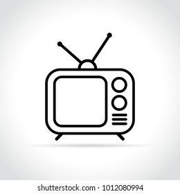 Illustration of retro tv icon on white background