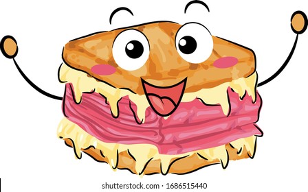 Ilustración de una mascota Sandwich de Rubén