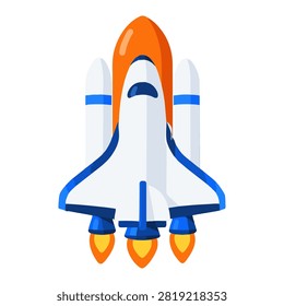 Illustration of reusable space shuttle for orbital transportation missions