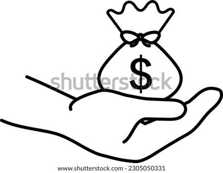 Illustration of rewards,salary, money, property, bonus, earnings, making money, success, earning images（Inside filled with white color）	