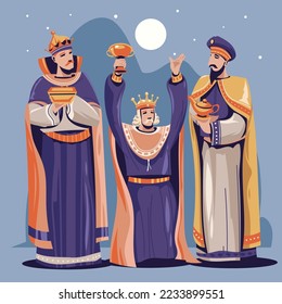 Illustration of Reyes Magos is Epiphany Christian Festival or Happy Three Kings Day