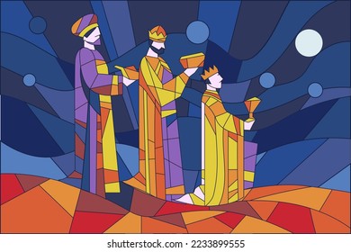 Illustration of Reyes Magos is Epiphany Christian Festival or Happy Three Kings Day