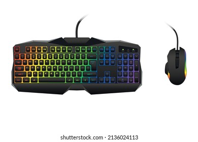 Illustration of RGB Keyboard and Mouse