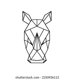 illustration of a rhino animal in a minimalistic low poly style